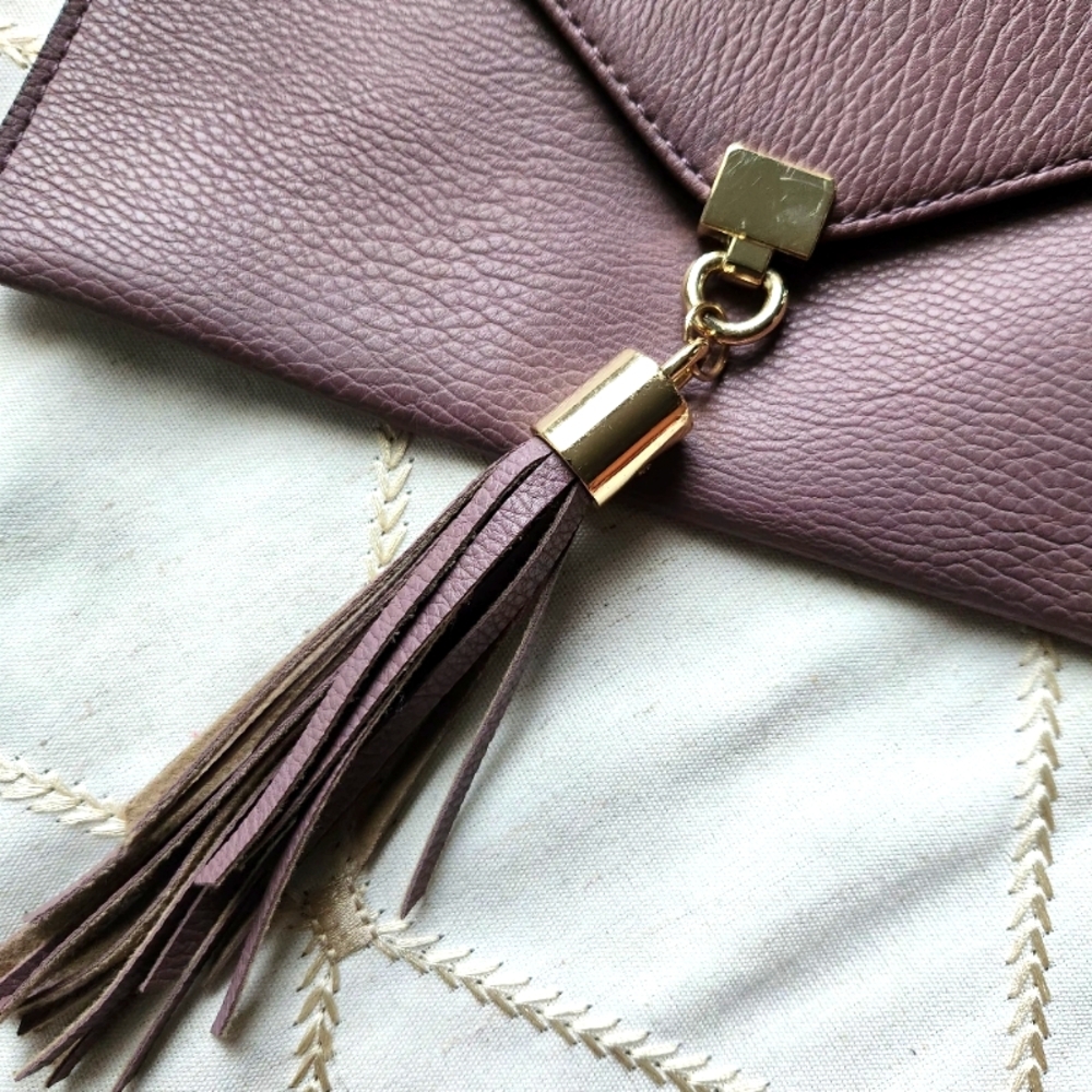 Big Buddha Faux Leather Clutch Bag Taupe Neutral Brown Wristlet Purse - Picture 4 of 5